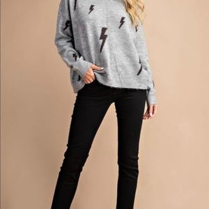 Gray VICI Lightning Bolt Sweater